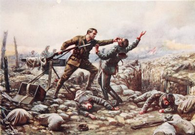 Private J. Boyd, single-handed, captures a machine gun by Harold Hume Piffard