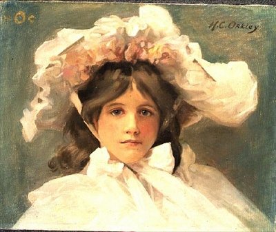 Girl in an Edwardian Bonnet by Harold Oakley