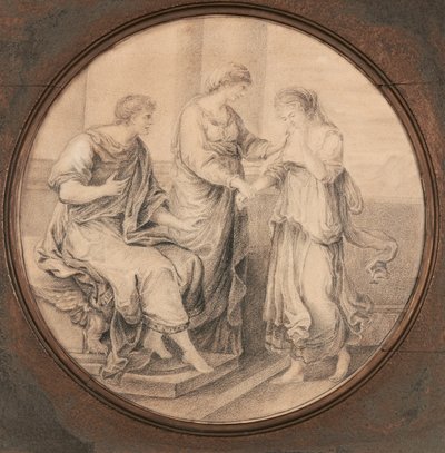 One of Two Classical Pictures After Angelica Kauffmann by Harriet Todd