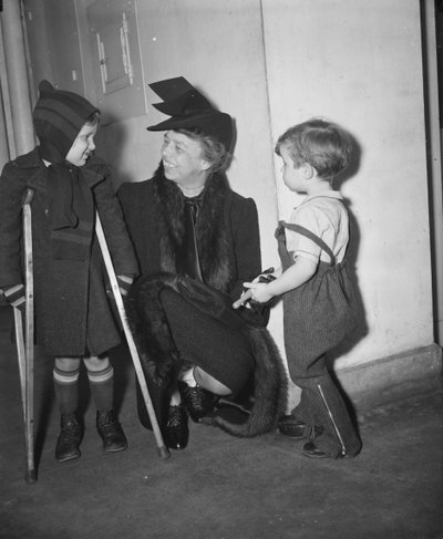 First Lady Eleanor Roosevelt Visiting Children