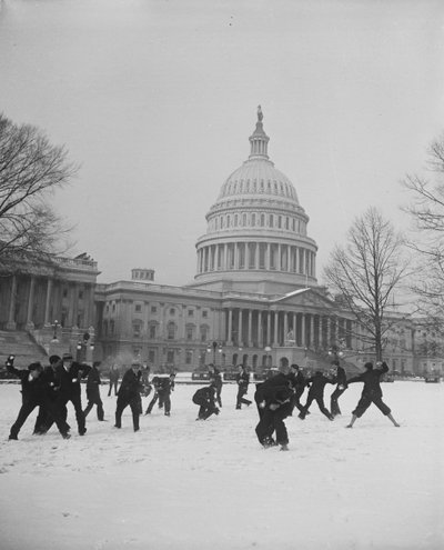 Snowball Fight in Front of U.S. Capitol, Washington, D.C. by Harris & Ewing