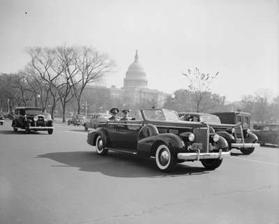 The Cuban dictator Fulgencia Batista with US Army Chief of Staff Malin Craig in Washington DC by Harris & Ewing