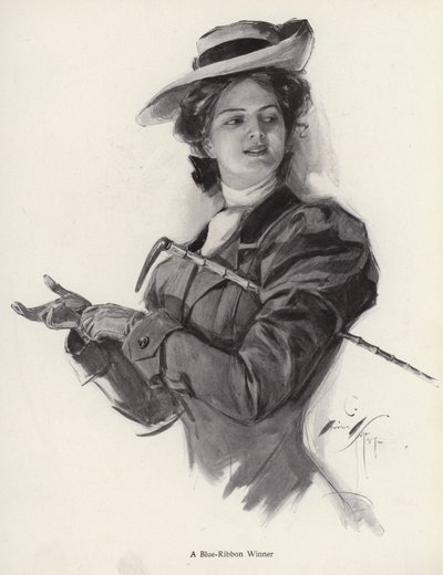 Blue ribbon winner horsewoman by Harrison Fisher