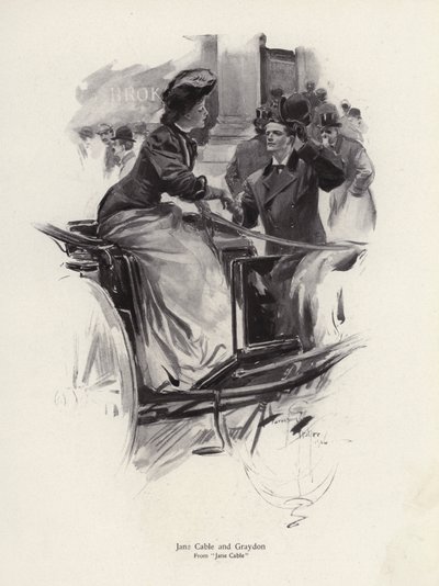 Characters Jane Cable and Graydon from the novel Jane Cable, by George Barr McCutcheon by Harrison Fisher