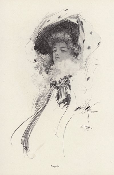 Portrait of a woman named Augusta by Harrison Fisher