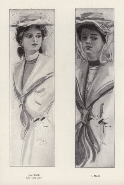 The character Jane Cable from the novel Jane Cable, by George Barr McCutcheon by Harrison Fisher