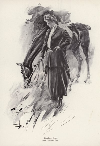 The character Penelope Drake from the novel, Cowardice Court, by George Barr McCutcheon by Harrison Fisher