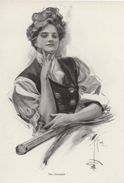Young woman, tennis champion by Harrison Fisher