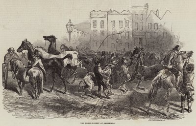 The Horse-Market at Smithfield by Harrison William Weir