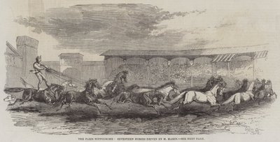 The Paris Hippodrome, Seventeen Horses driven by M Martin by Harrison William Weir