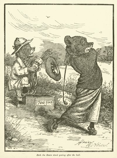 Bears playing golf by Harry B Neilson