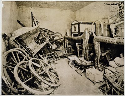 View of the antechamber of the Tomb of Tutankhamun looking south, Valley of the Kings, November 1922 by Harry Burton