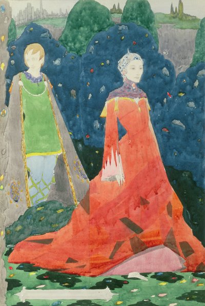 Design for Geneva Window showing the Countess Cathleen by Harry Clarke