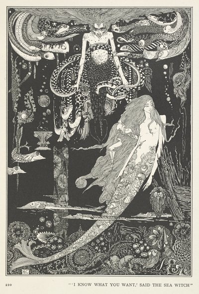 The Little Sea Maid. "I know what you want," said the Sea Witch. by Harry Clarke