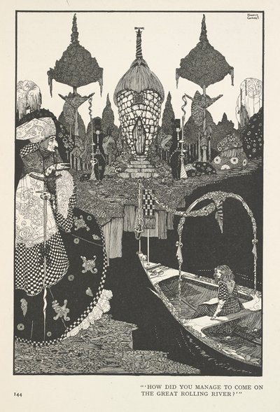 The Snow Queen. How did you manage to come on the great rolling river? by Harry Clarke