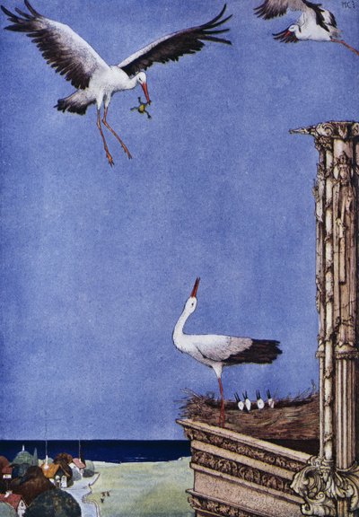 The Stork, Fairy Tale by Hans Christian Andersen, Illustration by Harry Clarke by Harry Clarke
