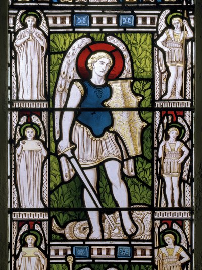 Minley, St Andrew, James Powell & Sons, Harry Ellis Wooldridge, Archangel Michael, 1870 by Harry Ellis Wooldridge