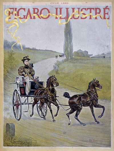 Woman Driving a Carriage - in "Figaro Illustrated" by Harry Finney