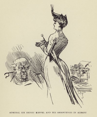 Admiral Sir Henry Keppel and his amanuensis in Albany by Harry Furniss