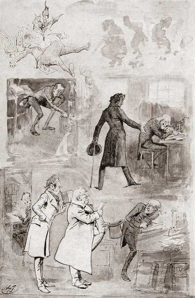 Illustration for A Christmas Carol from The Christmas Books by Charles Dickens by Harry Furniss