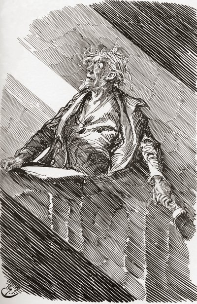 Magwitch Under Sentence of Death. "A broad shaft of light came in through the great windows of the court. Rising for a moment, a distinct speck of face in this ray of light, the prisoner said, 