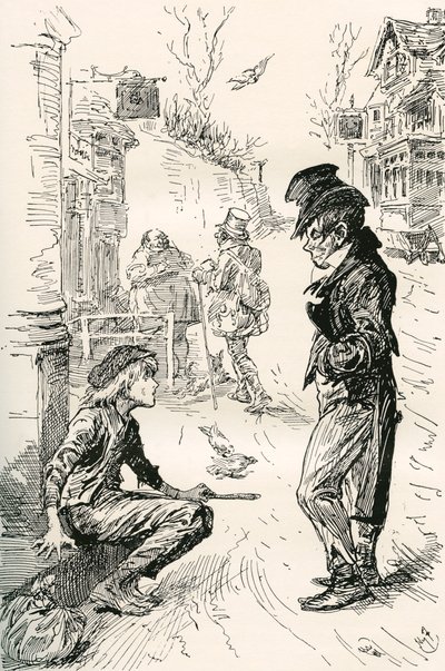 Oliver Falls in with The Artful Dodger by Harry Furniss
