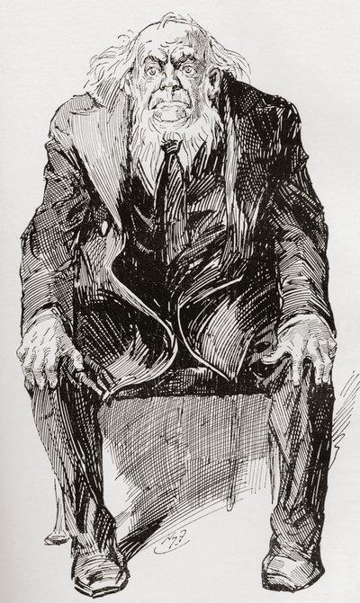 Provis. Illustration by Harry Furniss for the Charles Dickens novel Great Expectations, from The Testimonial Edition published 1910 by Harry Furniss