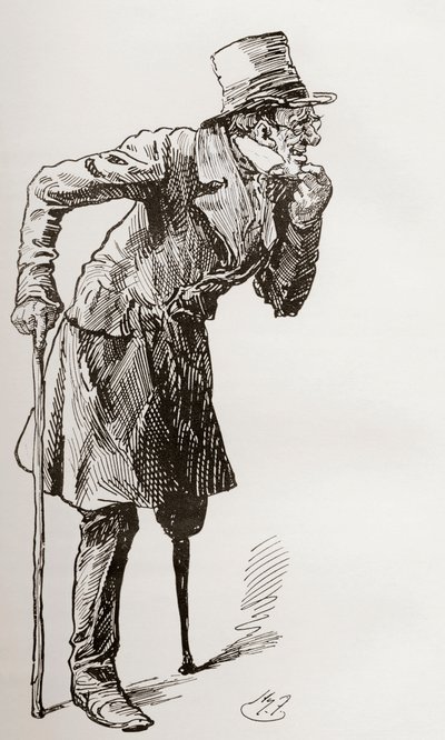 Silas Wegg on His Way to the Bower by Harry Furniss