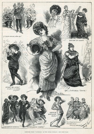 Sketches from Patience at the Opera Comique by Harry Furniss