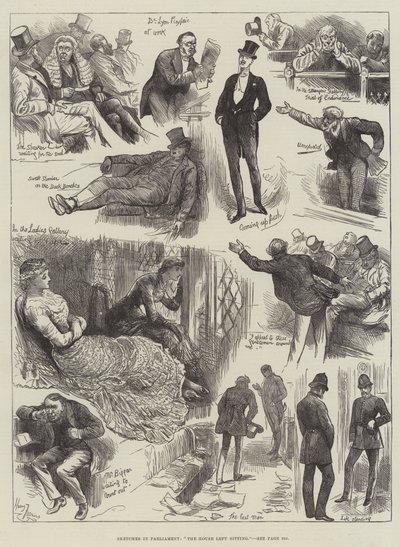 Sketches in Parliament, The House Left Sitting by Harry Furniss
