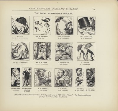 The Royal Westminster Academy - Imagining How Politicians Might Paint Each Other by Harry Furniss