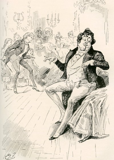The Turveydrops, Senior and Junior, Illustration by Harry Furniss for the Charles Dickens Novel Bleak House, 1910 by Harry Furniss