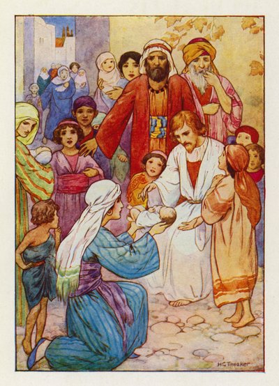 Suffer little children to come unto Me by Harry George Theaker