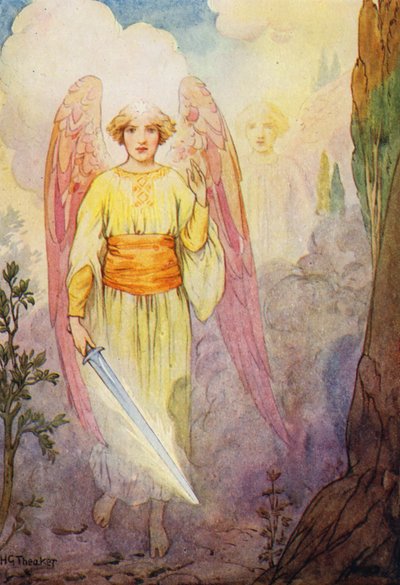 The Angel with the flaming sword by Harry George Theaker