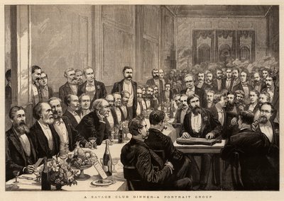 A Savage Club Dinner, a Portrait Group by Harry Hamilton Johnston