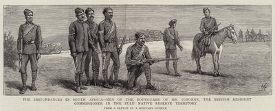 The Disturbances in South Africa, Men of the Bodyguard of Mr Osborne, the British Resident Commissioner in the Zulu Native Reserve Territory by Harry Hamilton Johnston