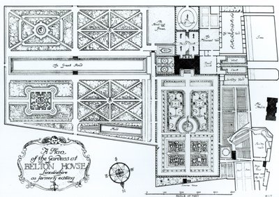A Plan of the Gardens at Belton House, Lincolnshire, as formerly existing, c.1900 by Harry Inigo Triggs