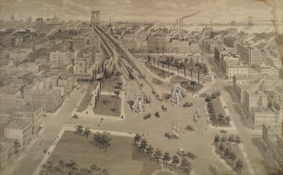 Brooklyn Plaza of the Manhattan Bridge, c.1917 by Harry M. Pettit
