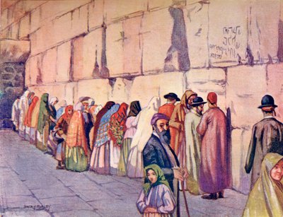 The Wailing Wall, Jerusalem, Palestine, c. 1910, from A Book of Modern Palestine by Richard Penlake by Harry Morley
