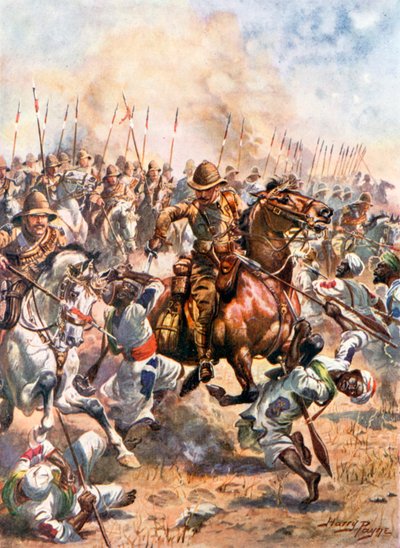 Charge of the Twenty-First Lancers. Battle of Omdurman by Harry Payne