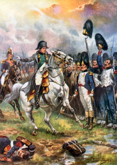 Napoleon and the Imperial Guard. Battle of Waterloo by Harry Payne