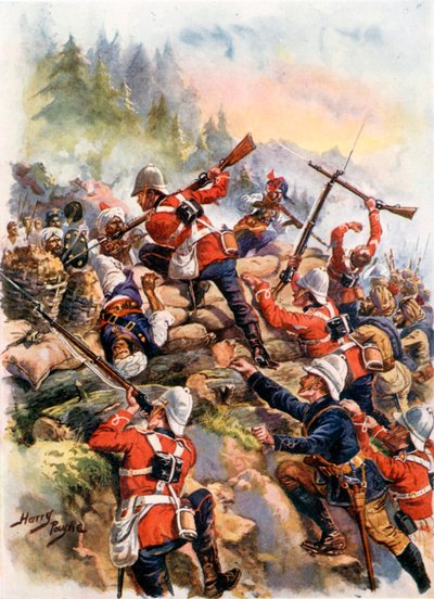 Storming the Heights. Peiwar Kotal by Harry Payne