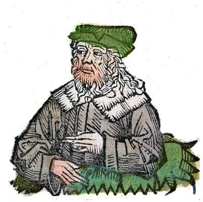 Portrait of Plotinus, Greek philosopher. Xylography of 