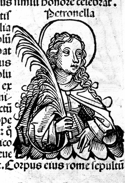 Portrait of Saint Petronilla. Xylography after “The Nuremberg Chronicles” by Hartmann Schedel by Hartmann Schedel