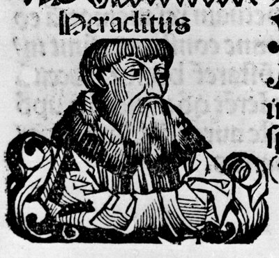 Portrait of the Greek philosopher Heraclitus of Ephesus (576-480 BC). Xylography from Chronicles of Nuremberg by Hartmann Schedel by Hartmann Schedel