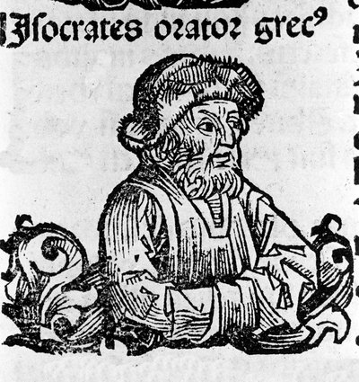 Portrait of the attic speaker Isocrates (436-338 BC). Xylography from Chronicles of Nuremberg by Hartmann Schedel by Hartmann Schedel