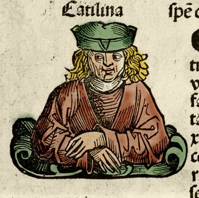 Representation of Catilina (Lucius Sergius Catilina) (108-62 BC), a Roman politician who conspired against the Senate. Engraving from 