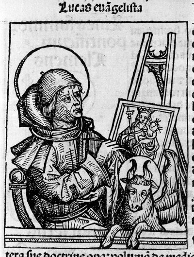 Representation of the Evangelist Saint Luke. Engraving from 
