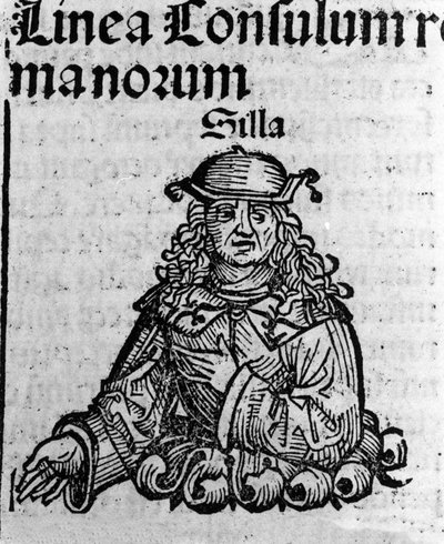 Representation of the Roman Politician Lucius Cornelius Sulla (138-68 BC) Xylography of 