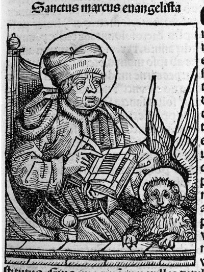 Representation of the evangelist Saint Mark. Engraving from 